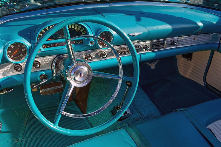 Interior of a care with classic car insurance in Addison, TX